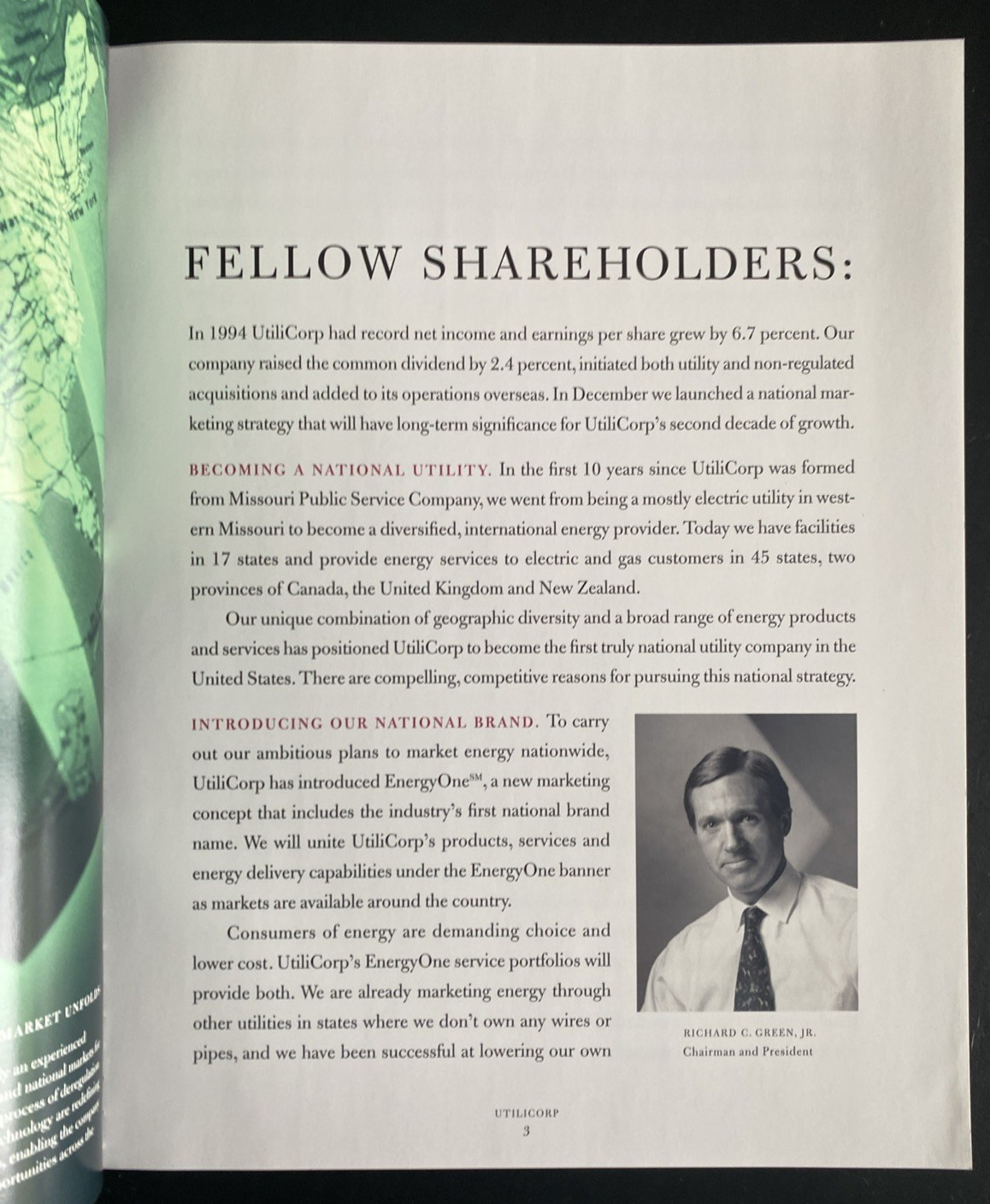 Vtg 1994 Annual Report & Proxy Utilicorp United (Aquila) Kansas City, Mo 56 pgs