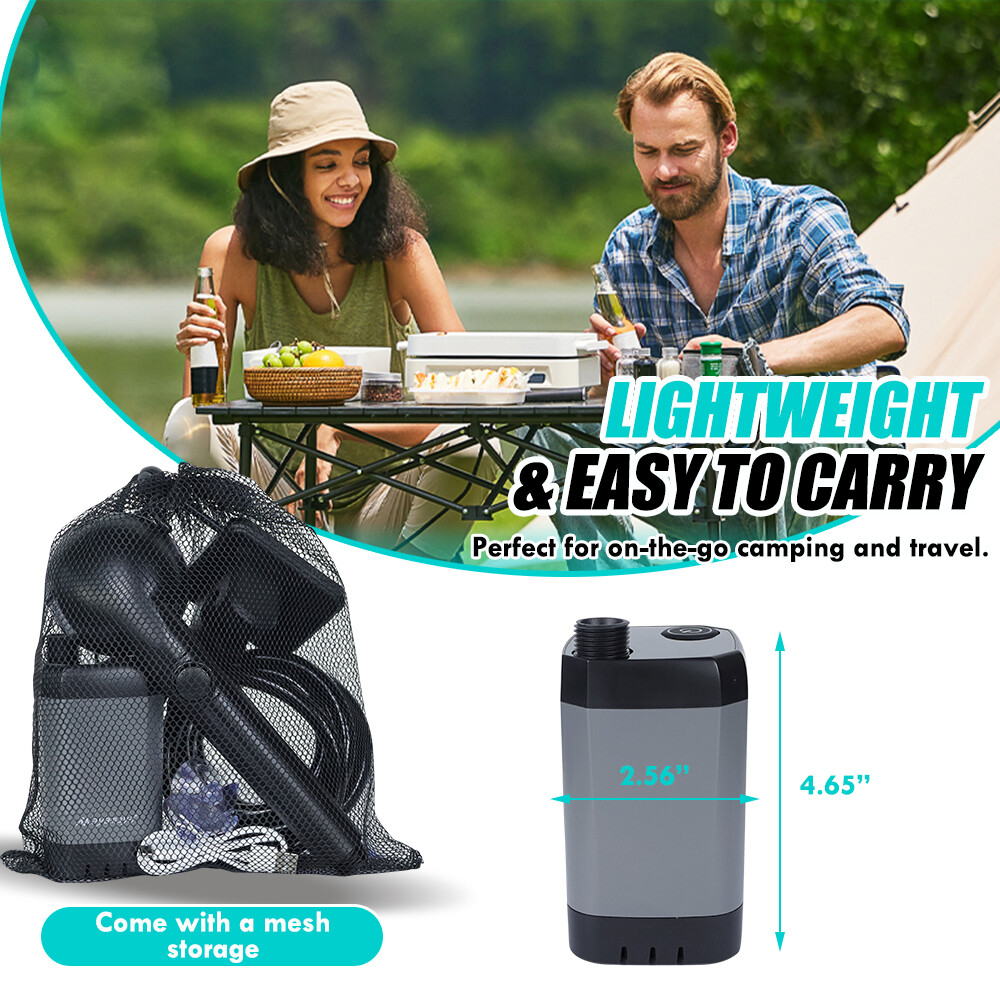 Portable Camping Shower 6000mAh Rechargeable Outdoor Electric Camp Shower Pump