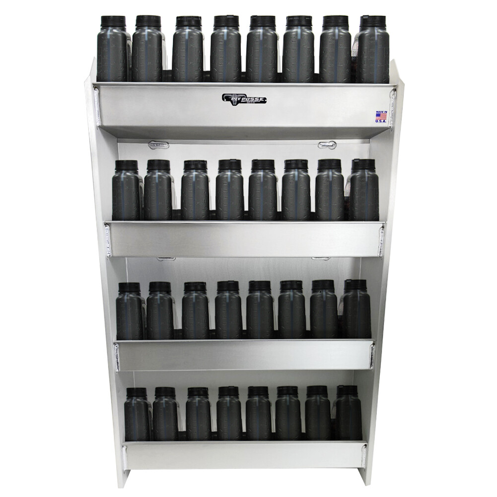 Pit Posse Aluminum Oil Storage Cabinet Shelf Holder Trailer Organizer-USA made