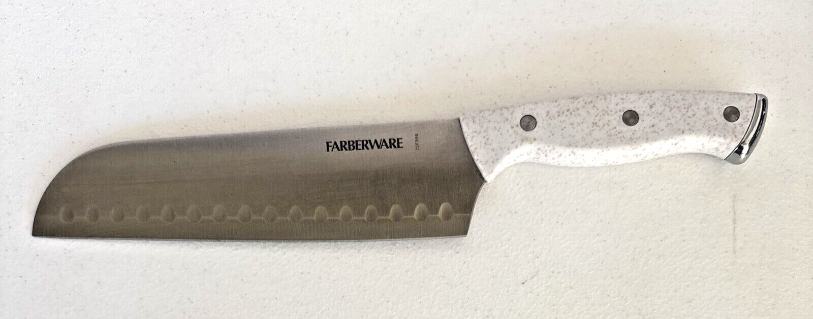VTG Farberware 23F958 White Chef's Knife Stainless Steel 7 1/4” Blade 12 1/4" L