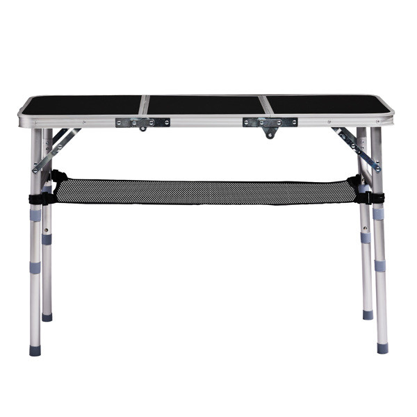 Outdoor Folding Camping Table, 3ft Portable Pinic Table with 3 Adjustable Height