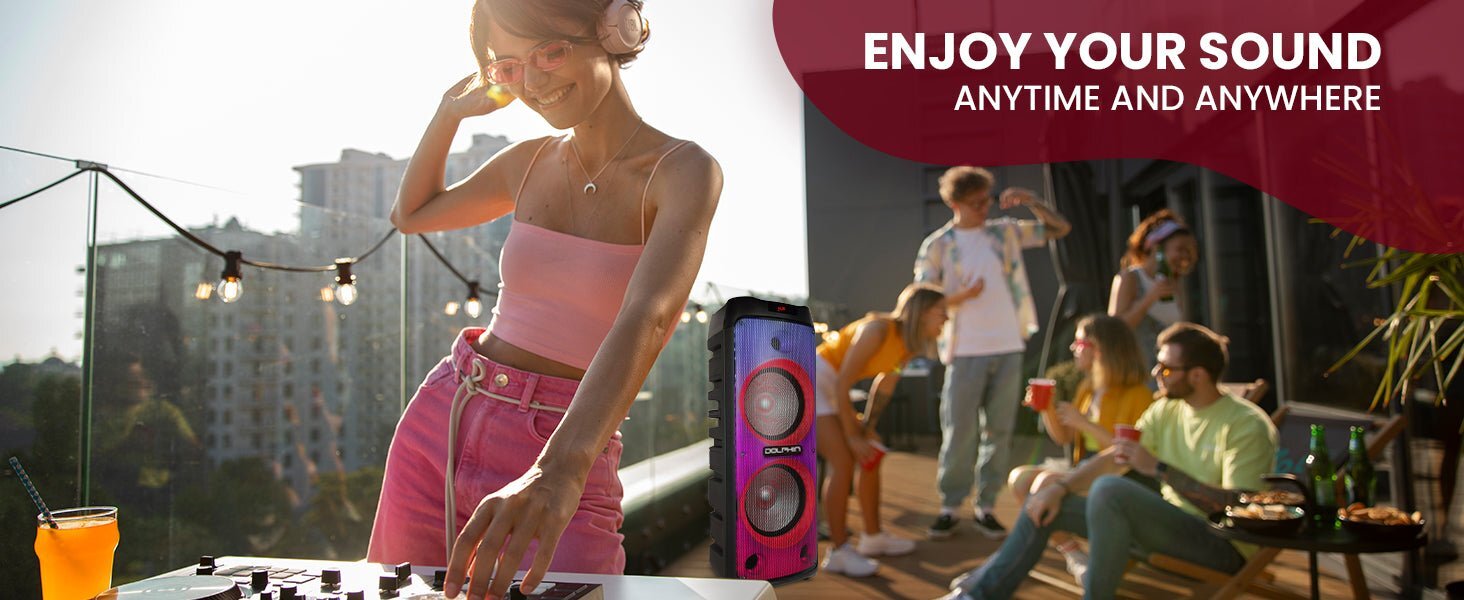 Dolphin KP-380 Triple 8” Portable Karaoke Party Speaker Lasting Battery with Mic