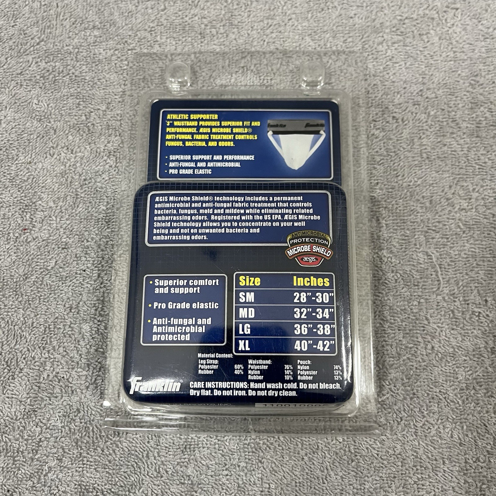 Franklin Athletic Supporter Jock Strap Adult Medium AntiFungal Protection NIB