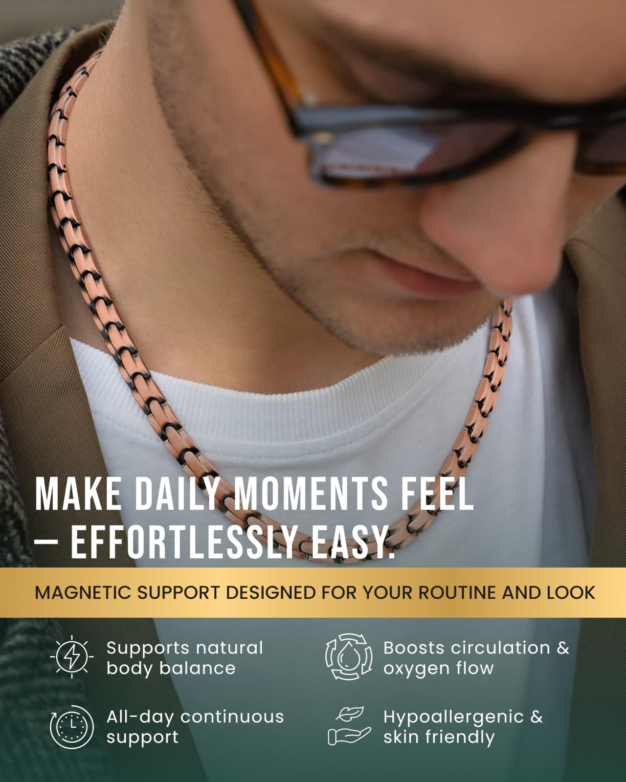 MagnetRX Copper Magnetic Necklace Ultra Strength Magnetic Copper Necklace Unisex