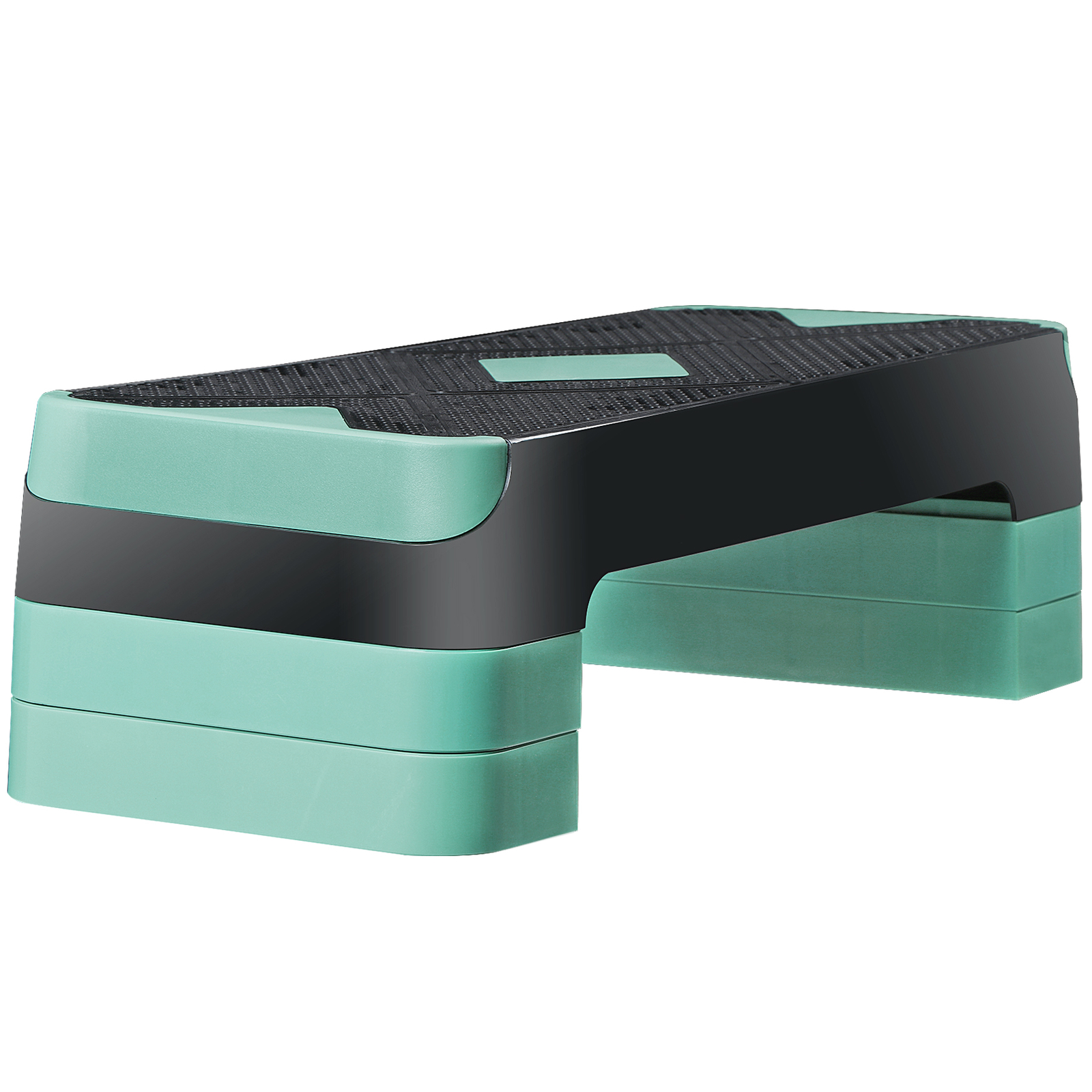 26.5" Aerobic Step Platform Adjustable Exercise Workout Stepper w/4 Risers Green