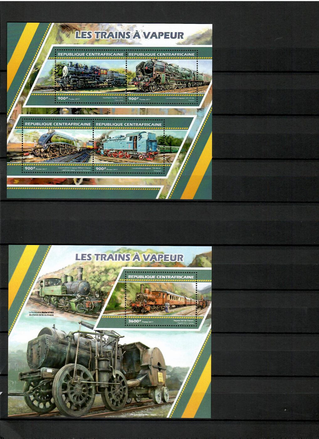 Steam locomotives trains railway 42 sheets 2017-2018 Collection [3] MNH #CNA164