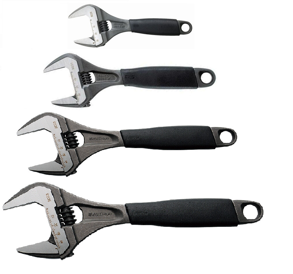 BAHCO ERGO SHIFTER & SETS - ADJUSTABLE WRENCH EXTRA WIDE OPENING – 6 8 10 & 12"