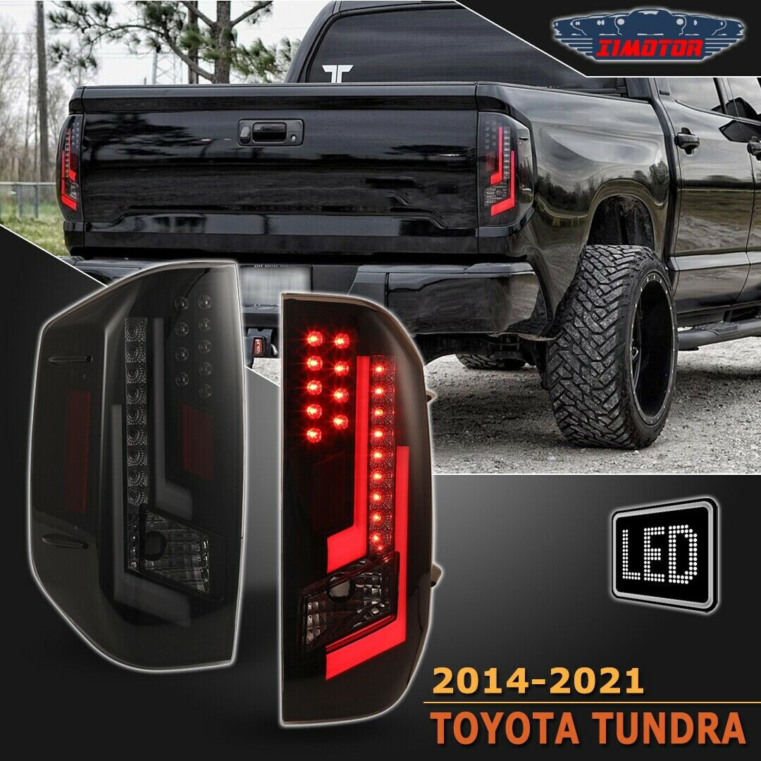 Smoke LEDFor 2014-2021 Toyota Tundra Tail Lights Brake Rear Lamps Left+Right