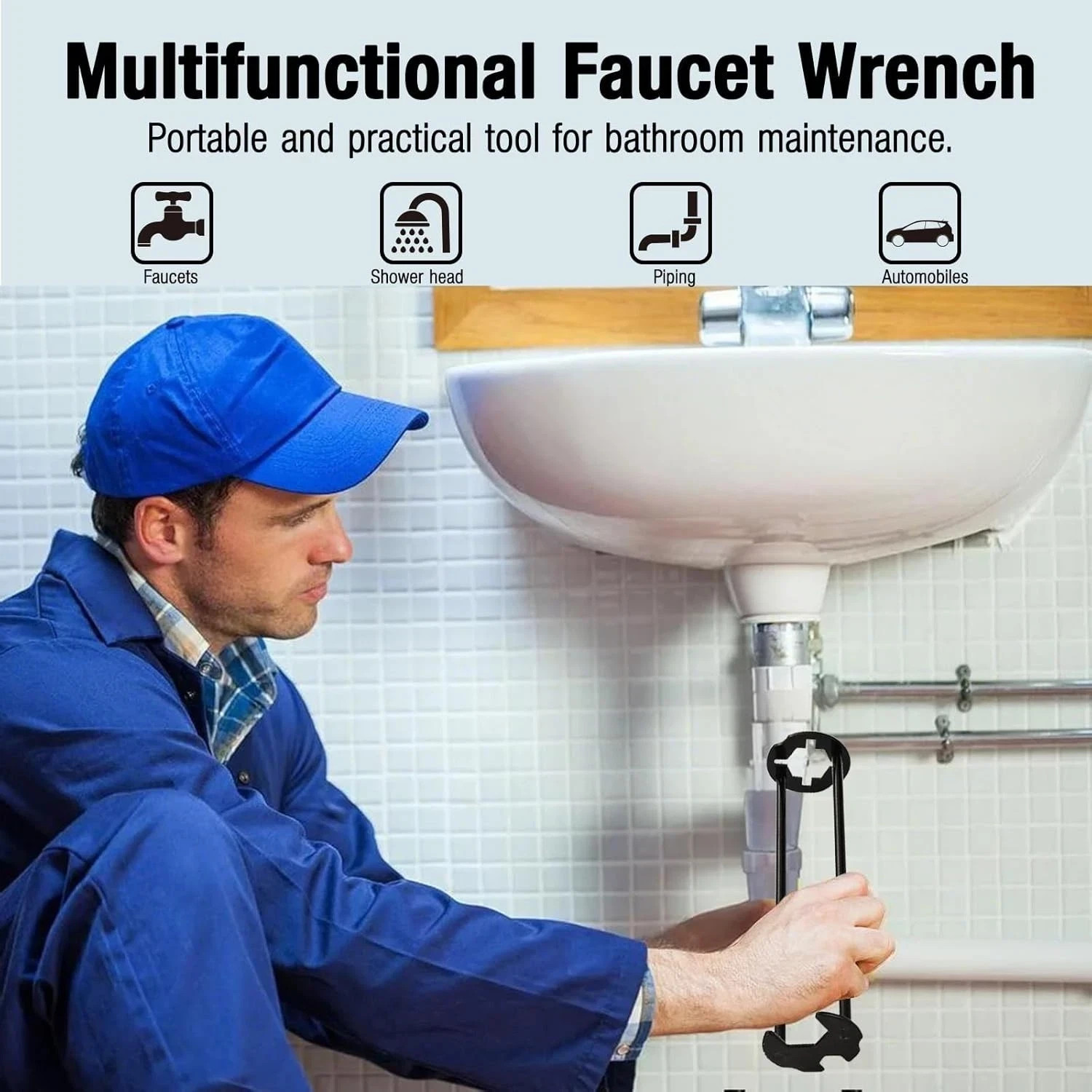 Multifunctional Sink Wrench Set, 2-Pack Basin and Faucet Wrench Tool-----