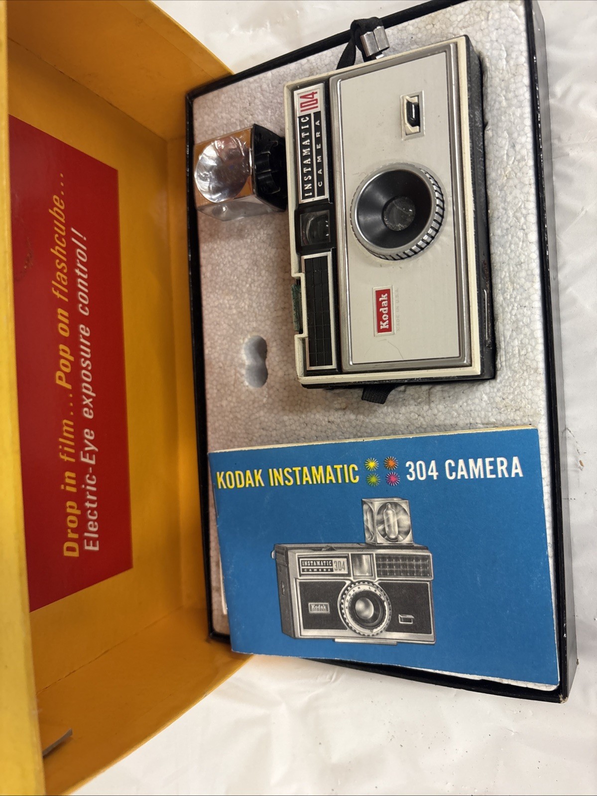 Vintage 1960s Kodak Instamatic 104 Camera Outfit - Retro 126 Film Kit with Box