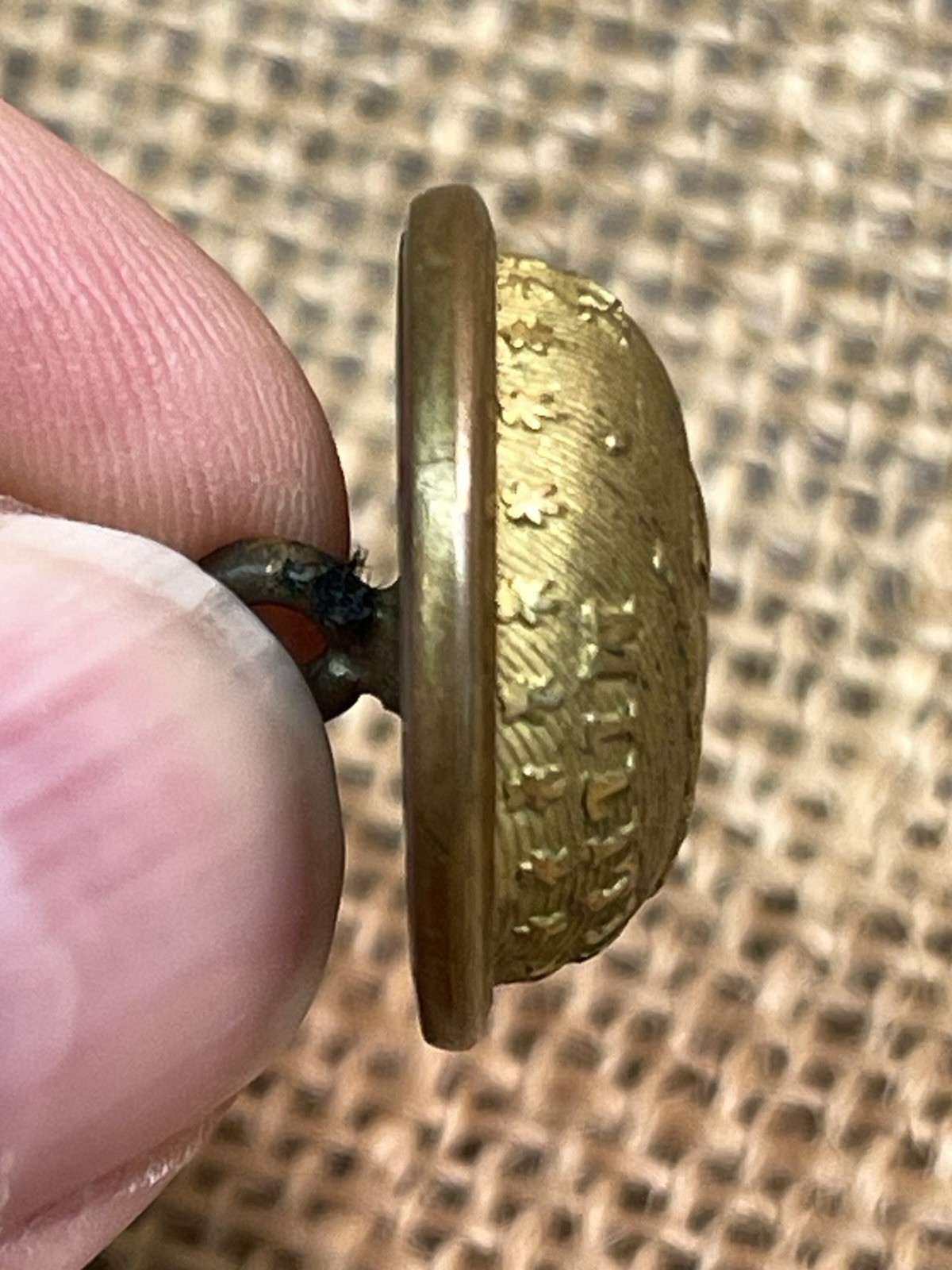 Non Dug Civil War Massachusetts Volunteer Militia Overcoat Button Great Example