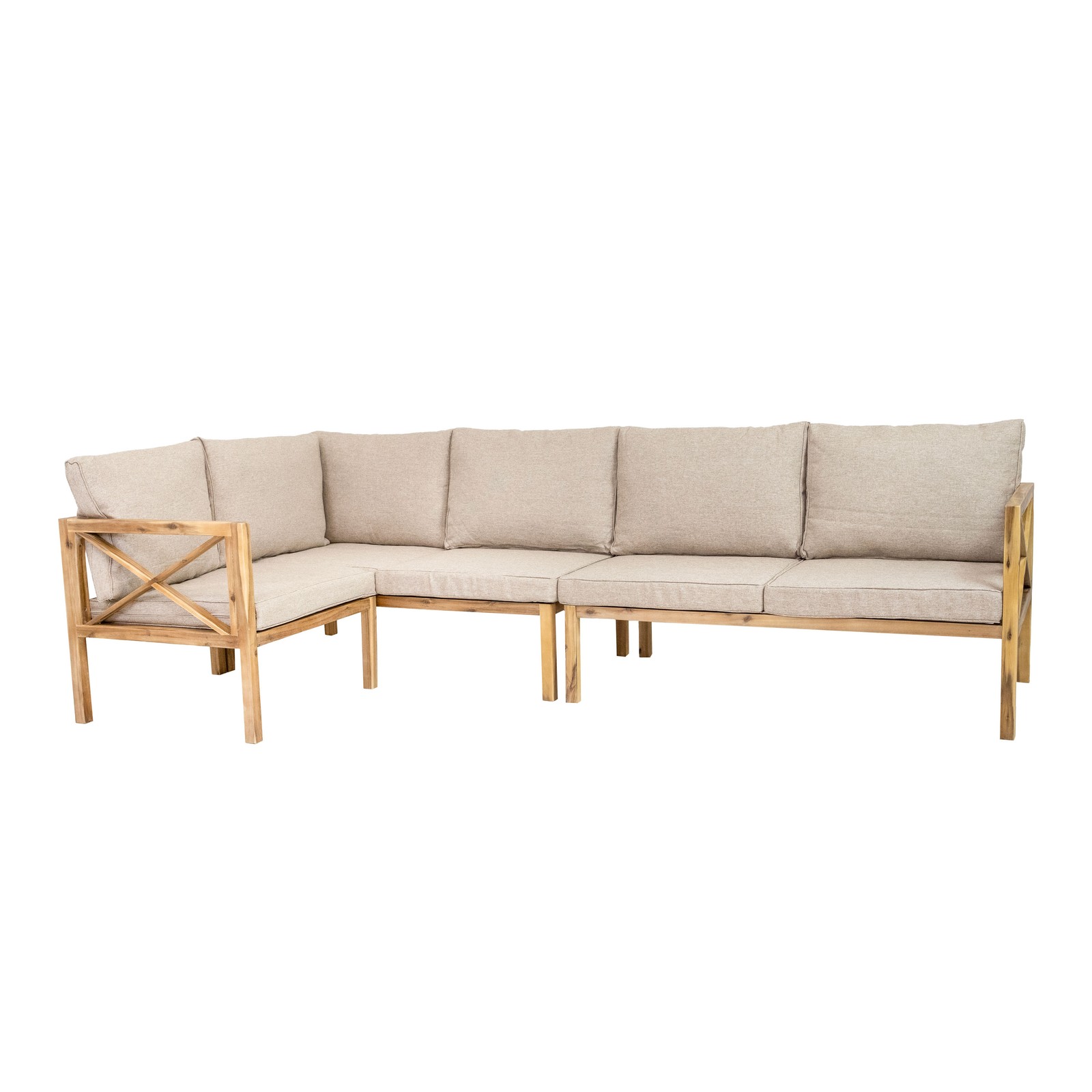 Edisto 4-Piece Acacia Outdoor Conversation Set - Light Brown by Sunnydaze