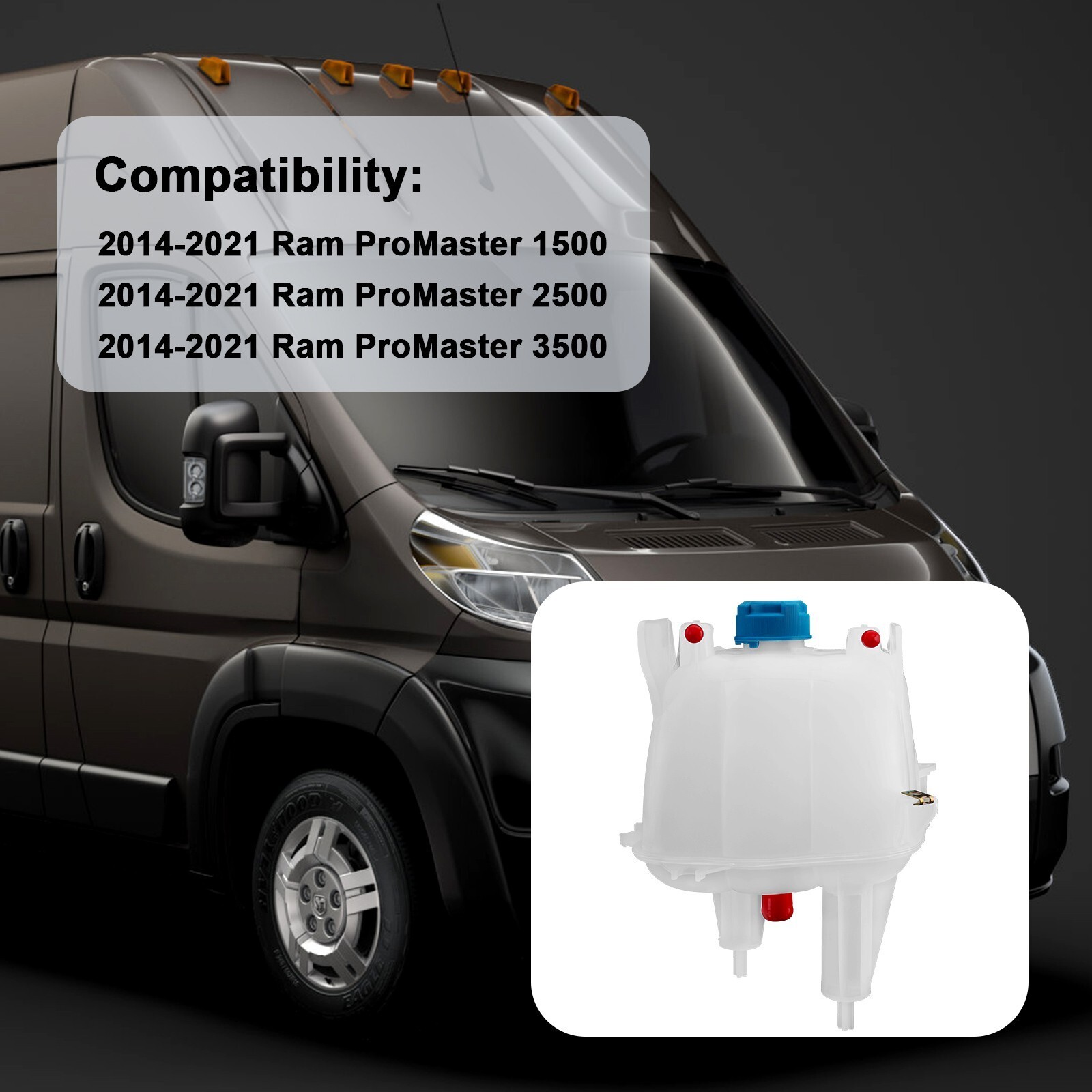 52014880AA Coolant Recovery Reservoir for 14-21 ProMaster 1500 2500 3500 603-832