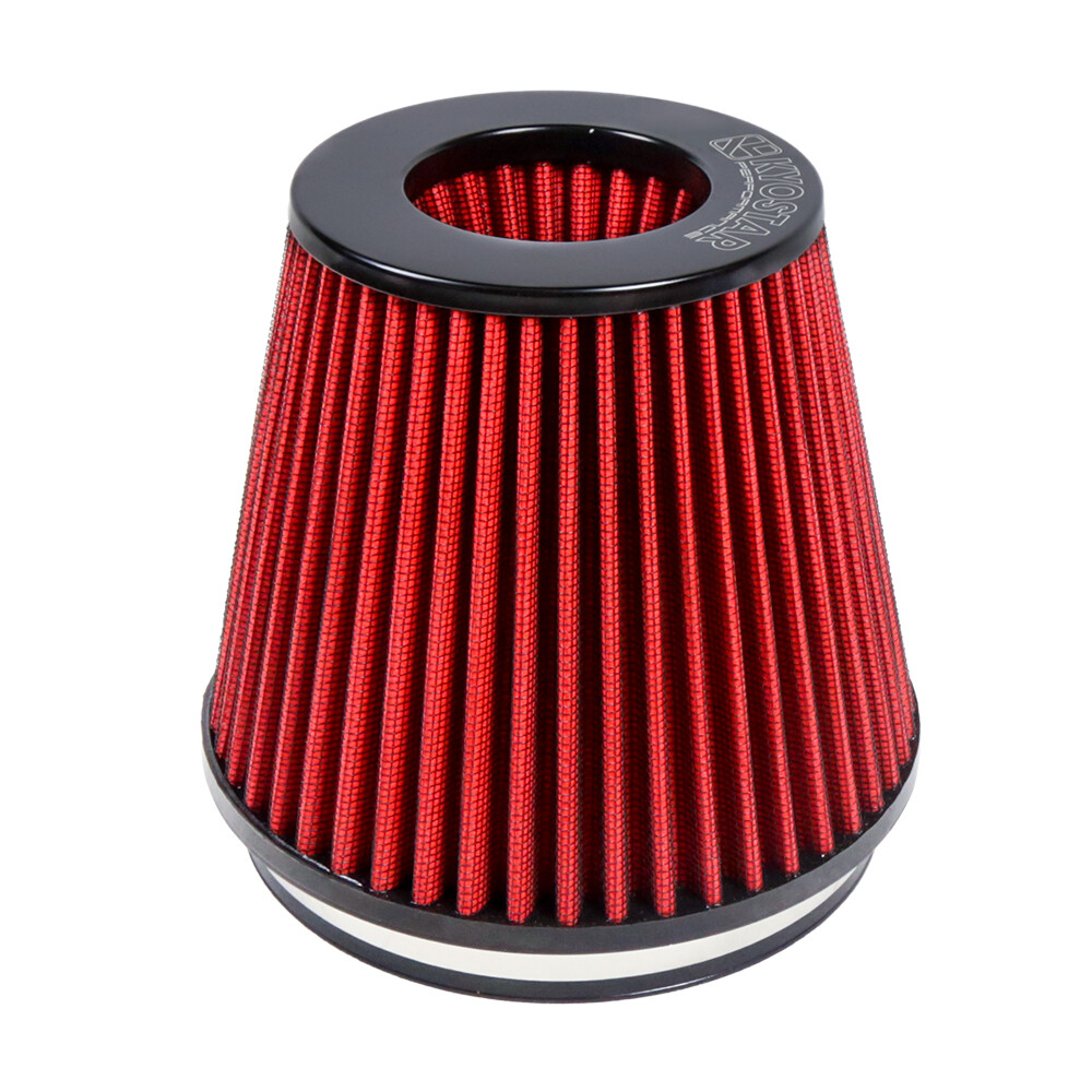 6" Red Truck Long Performance High Flow Inlet Cold Air Intake Cone Dry Filter