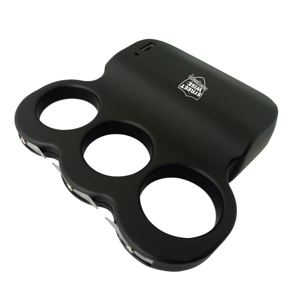 Powerful Triple Sting Ring 28,000,000* Stun Gun - Black