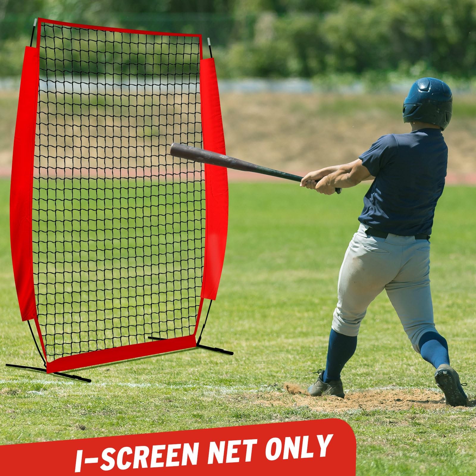4 x 7 ft Portable Baseball & Softball Pitching Net Replacement Baseball Pitch...