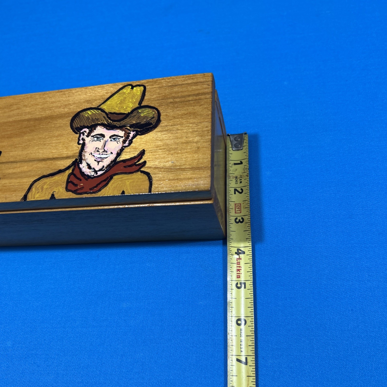 Western Cutlery Knife Storage/Display Box, Hand Painted Vintage Box W/ Clearcoat