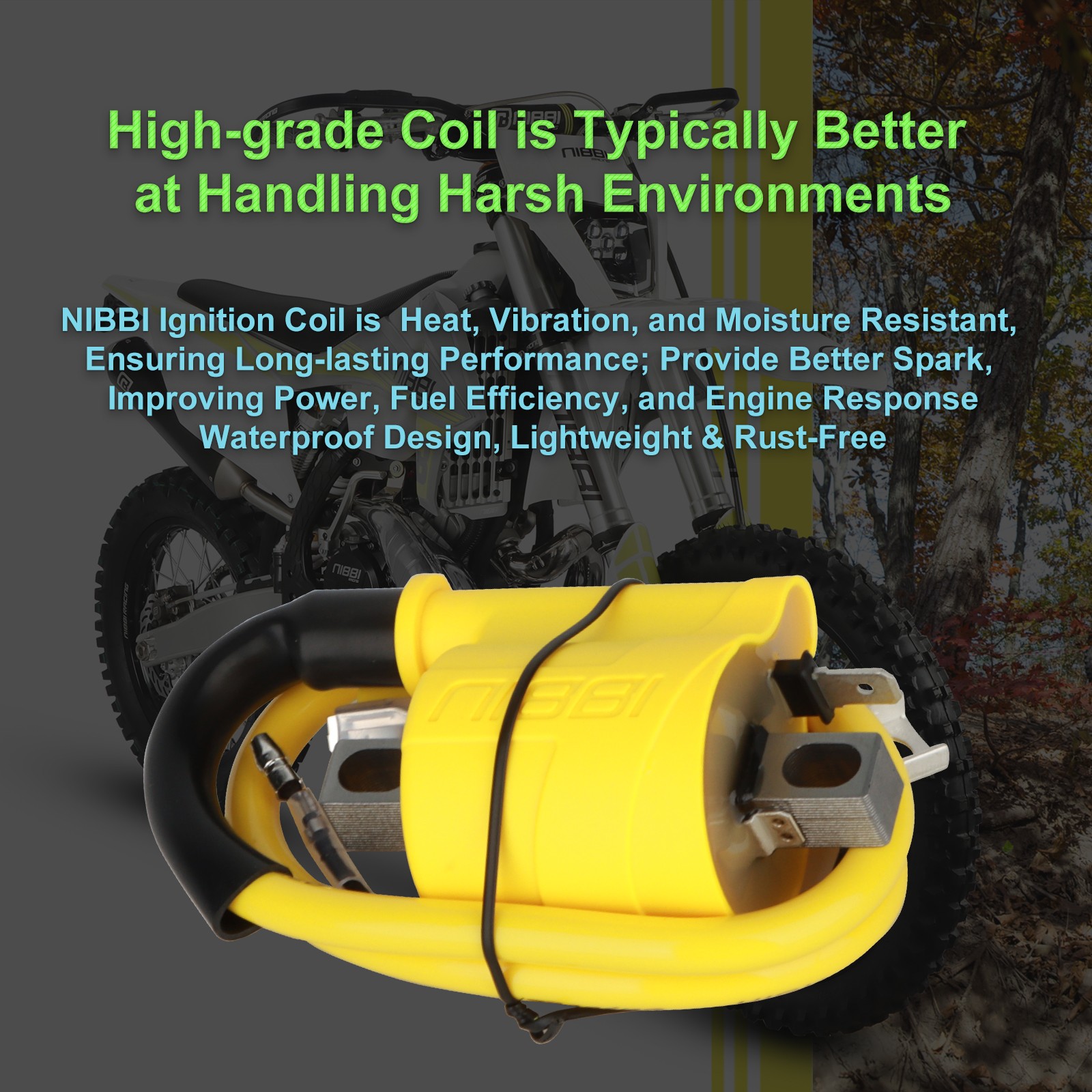 NIBBI 56.8KV Racing Ignition Coil 50cc–450cc Dirt Bike ATV Pit Bike CDI 2T 4T