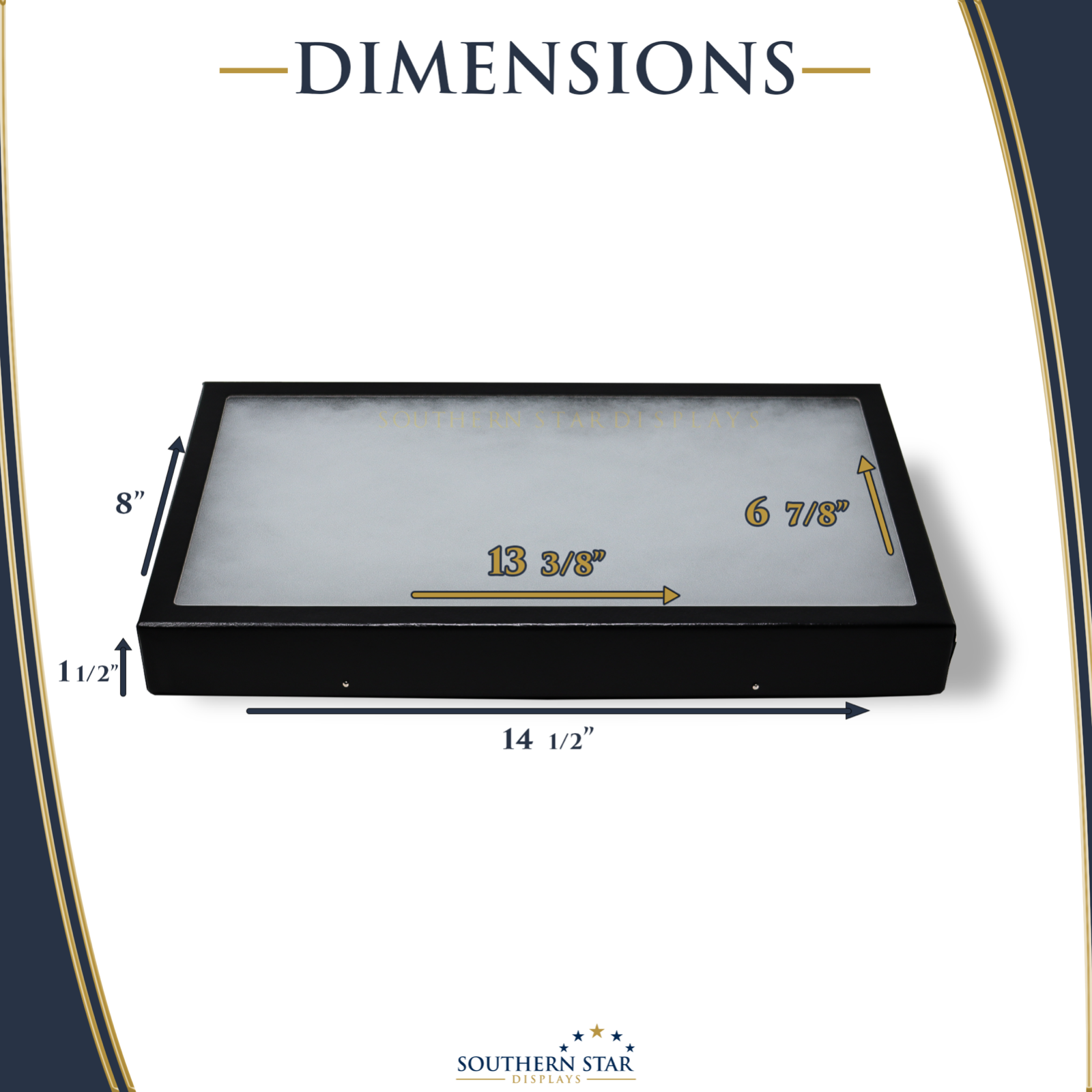 8 x 14 x 1 1/2 Riker Display Case Box for Collectibles Arrowheads Jewelry &More