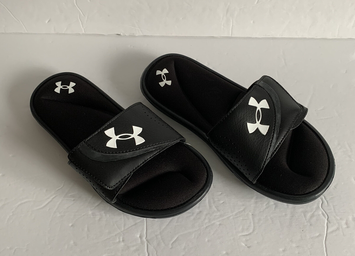 Under Armour UA B Ignite VI SL NEW w/Tags 3022728-001 Youth Black Slides Size 4