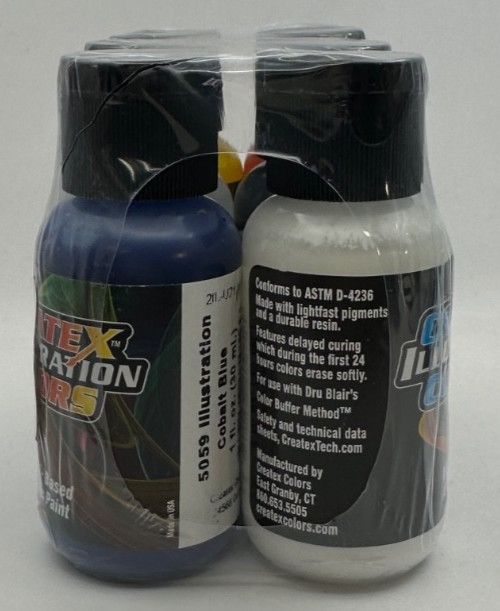 Createx Illustration Colors Water Based Acrylic Paint, Primary Set