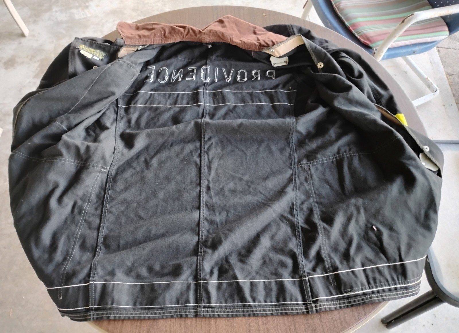 VINTAGE GLOBE MEN'S Sz. 38 PROVIDENCE, RI. FIREFIGHTER BUNKER TURN OUT JACKET