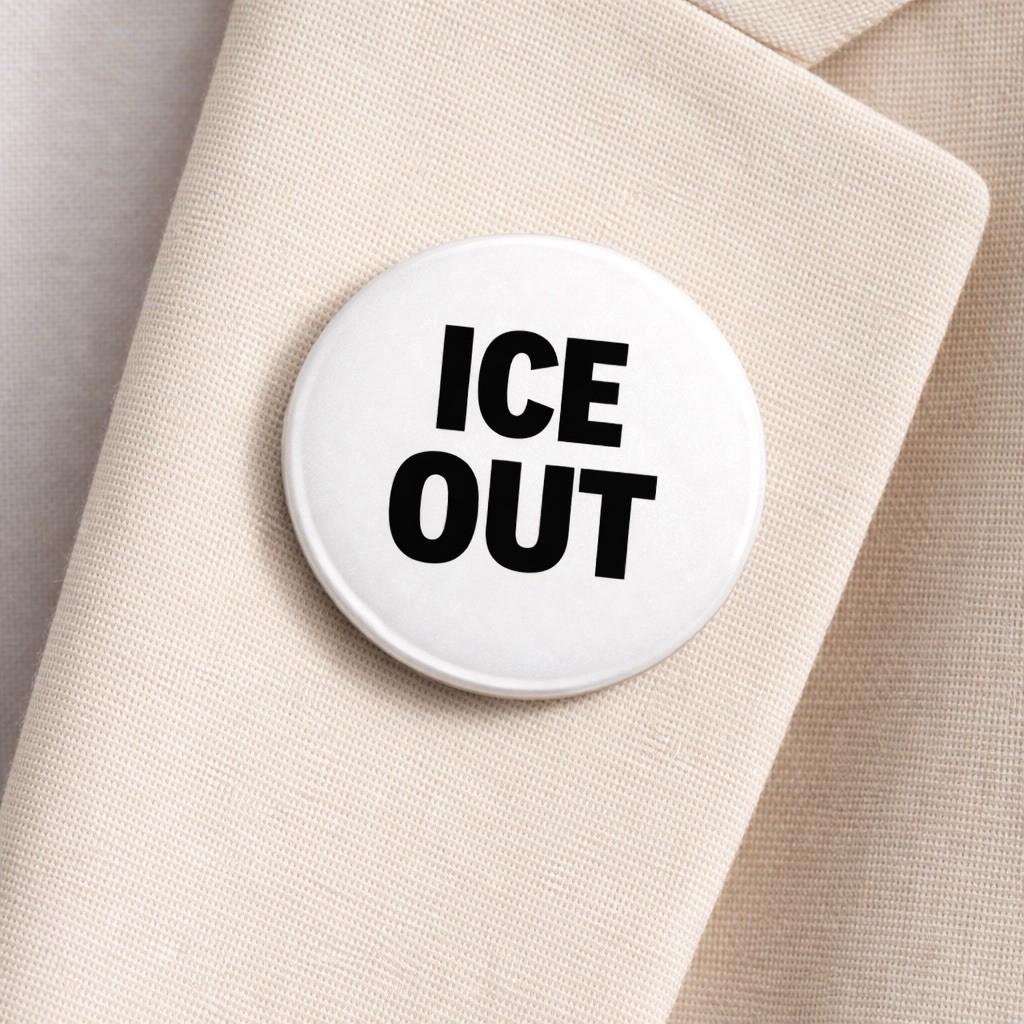 IN HAND ICE OUT PIN Alex Pretti Renee Good Protest Be Good 1.25”