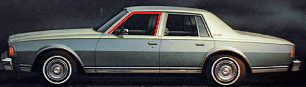 1980-1990 Chevrolet Caprice & Impala 4 dr front door window channel seals, pair