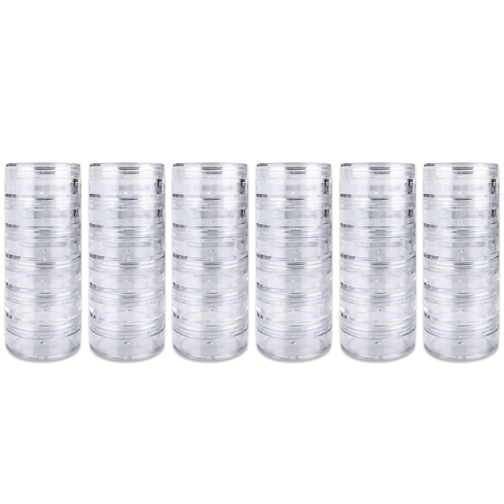 18 Pieces 10G/10ML Acrylic Stackable Clear Round Container Jar with Screw Cap