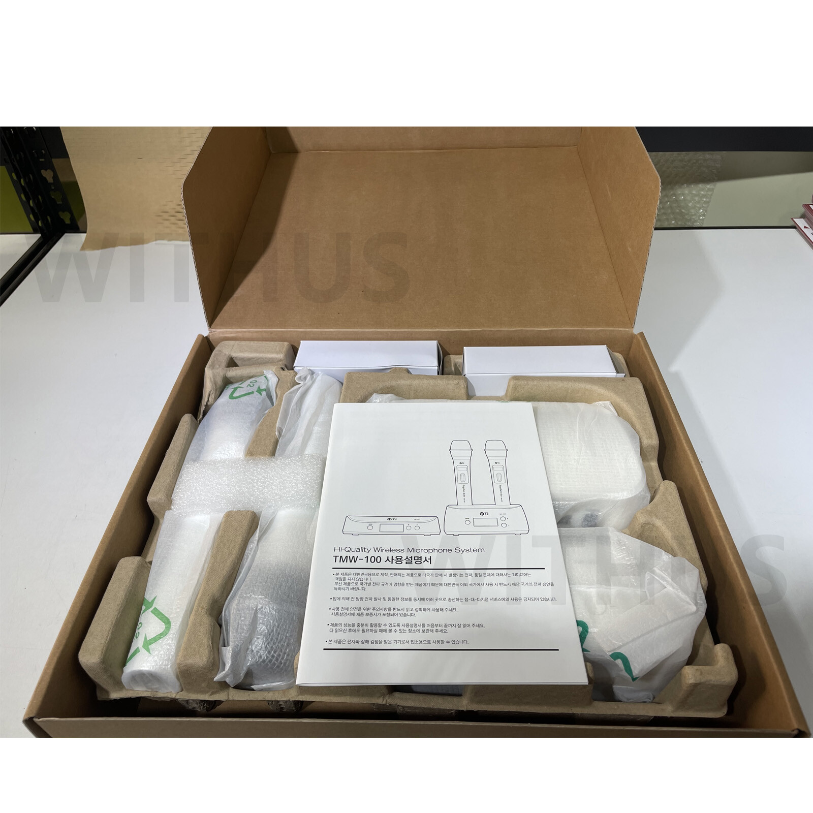 TJ Taijin Media TMW-100 Wireless Microphone 2pcs Set White Colors Free Fedex