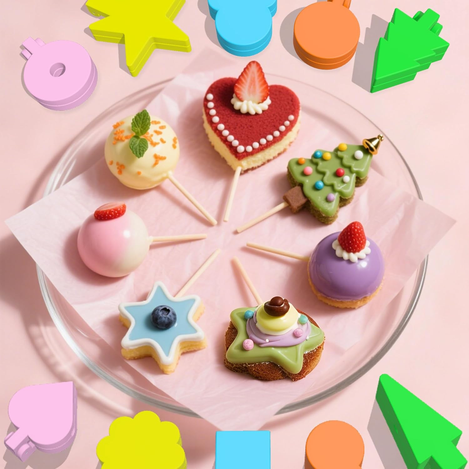 10-Piece Cake Pop Mold Set with Various Shapes for Baking and Celebrations