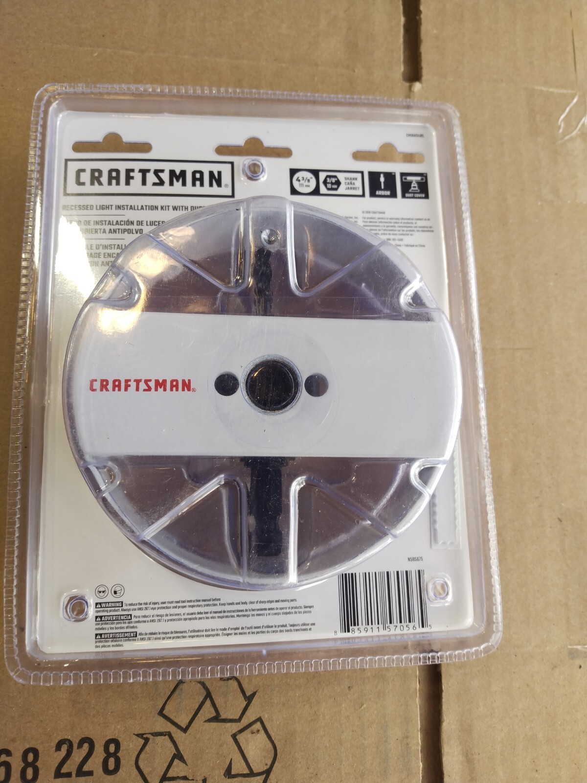 Craftsman 4-3/8" Recessed Lighting Light Hole Saw Drywall Sheetrock w/arbor