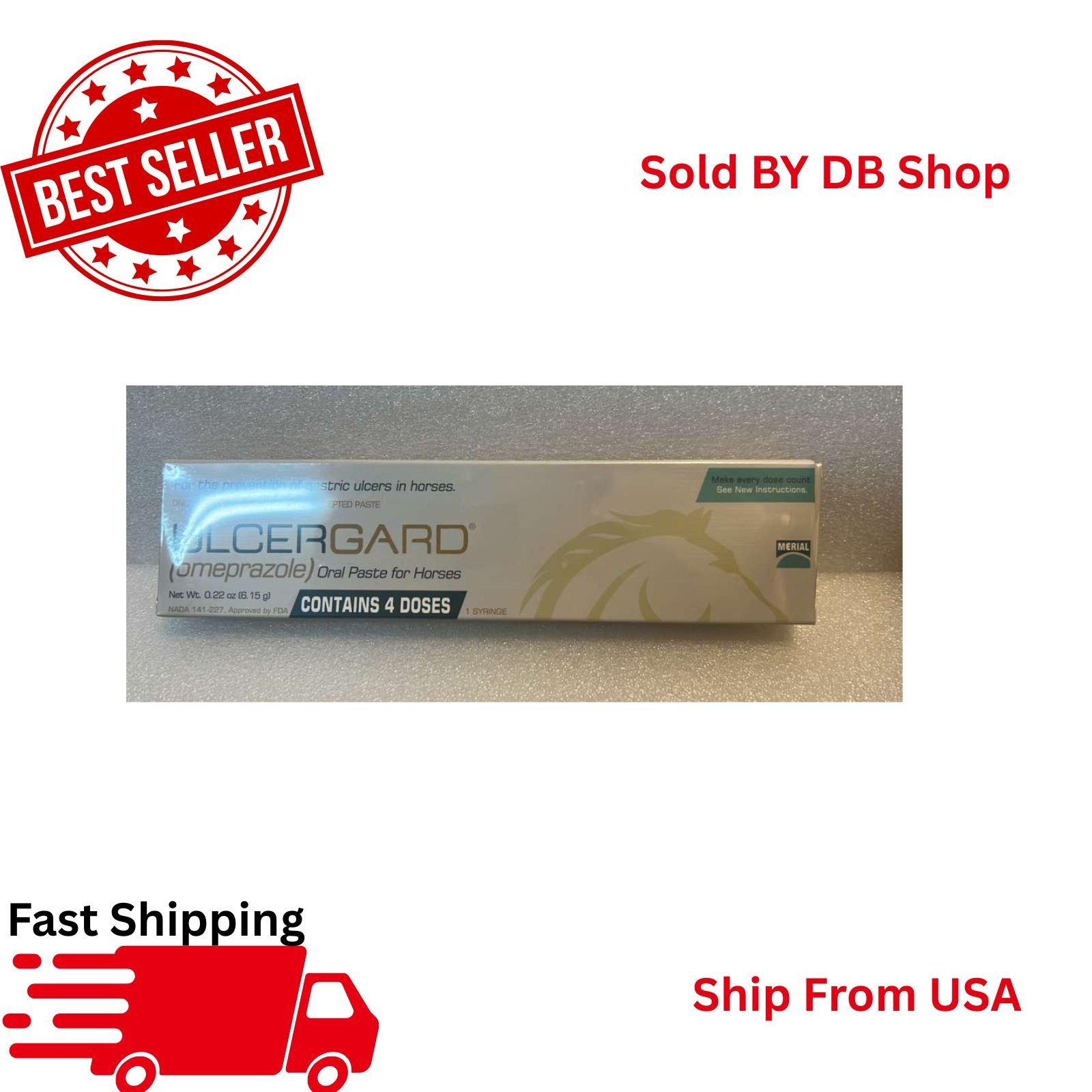 ULCERGARD Oral Paste for Horse Stomach Ulcers 1.8mg .22oz 4 dose syringe