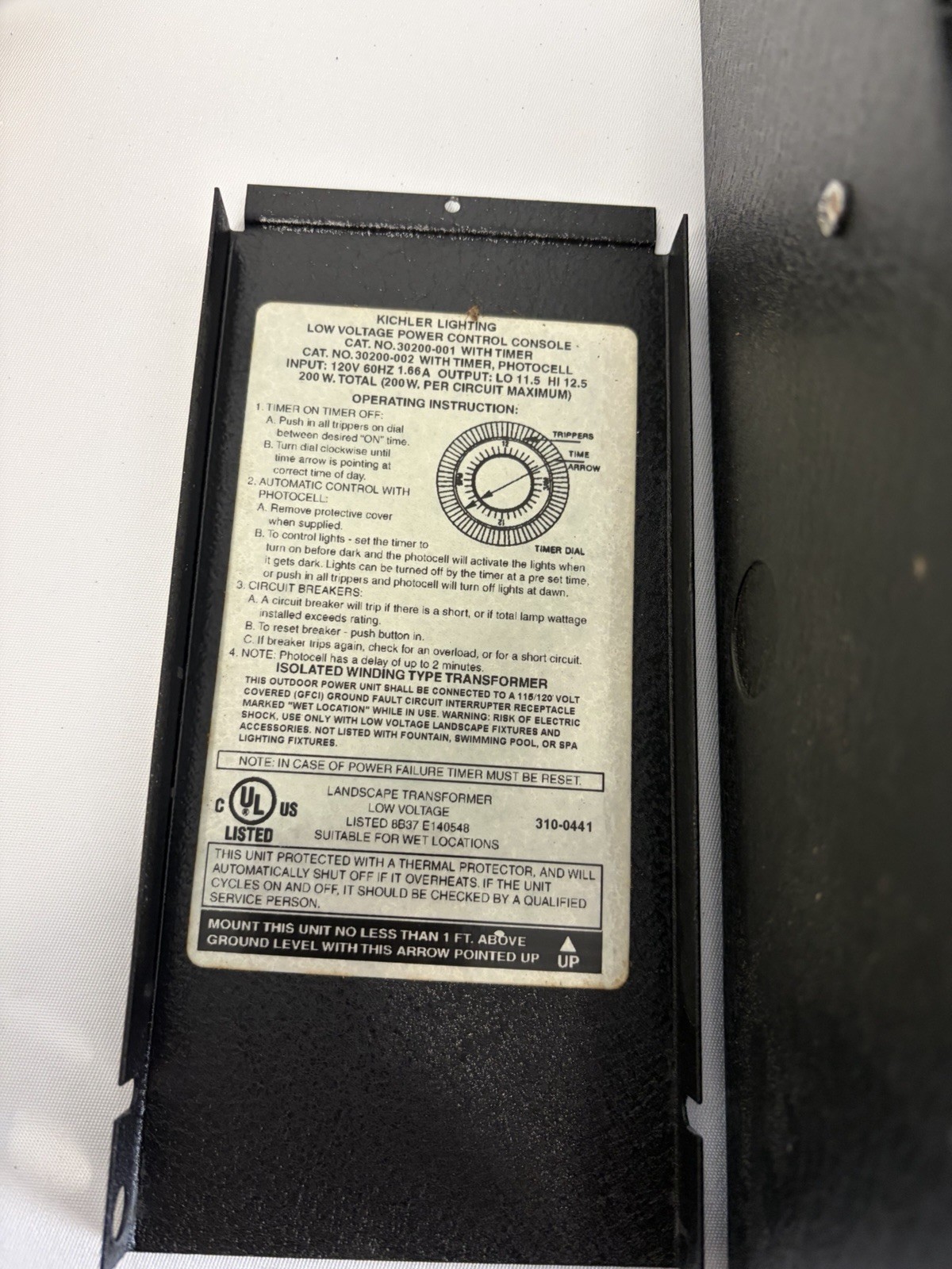 Kichler K-15513-BK Low Voltage Landscape Lighting Transformer w/ Timer