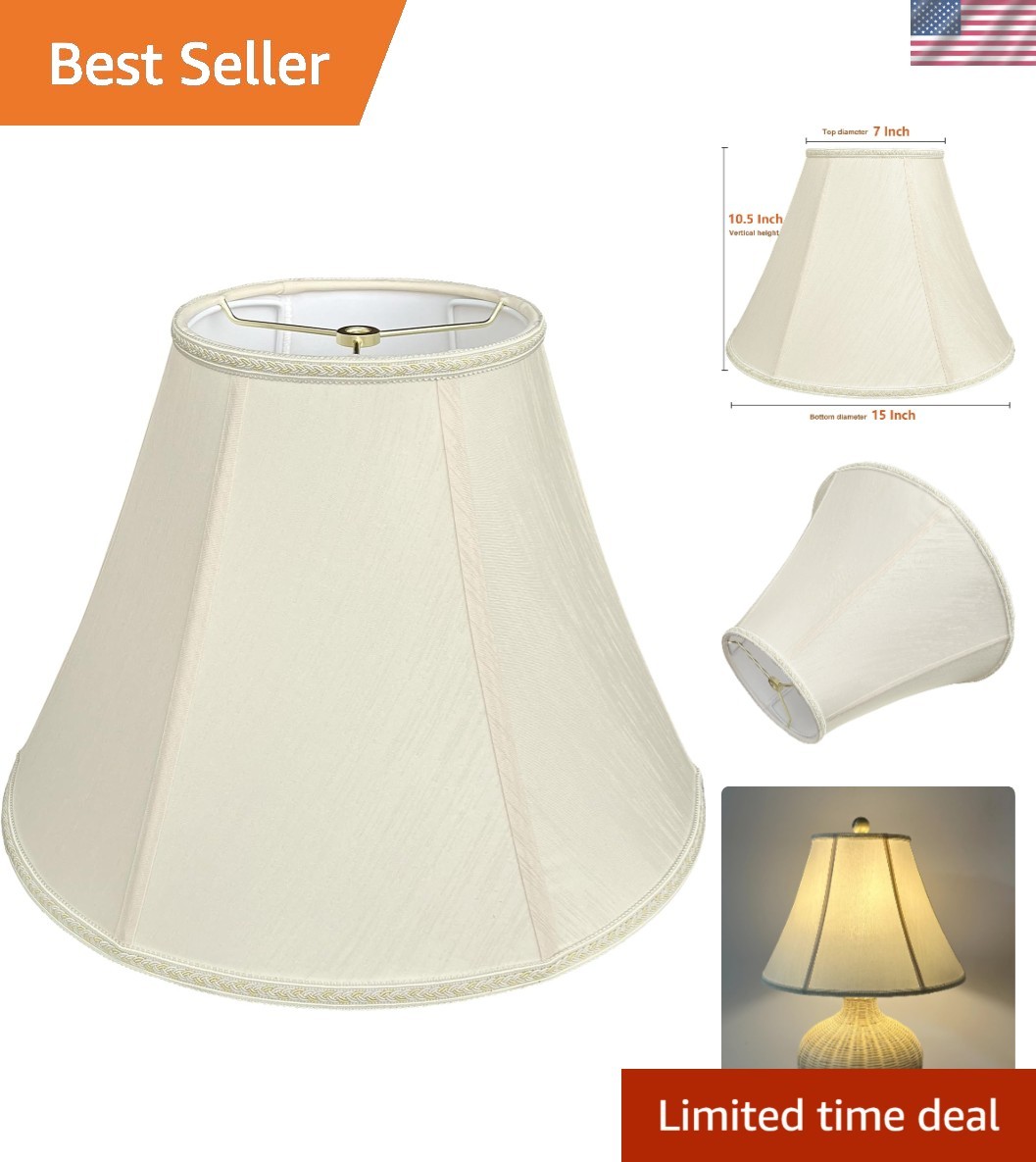 Bell Lamp Shades, 7" x 15" x 10.5" Royal Style Spider LampShade or Table and ...