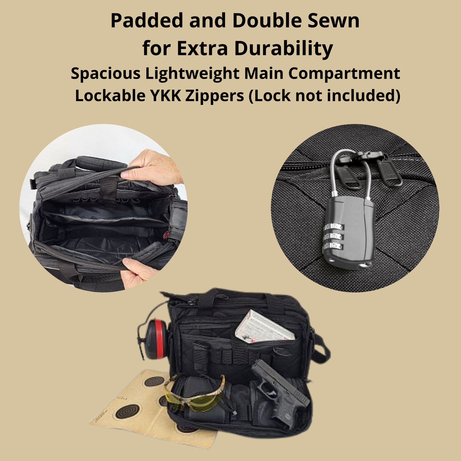 Orca Tactical 2+ Pistol Range Bag Shooting Handgun Revolver Duffle Ammo Case