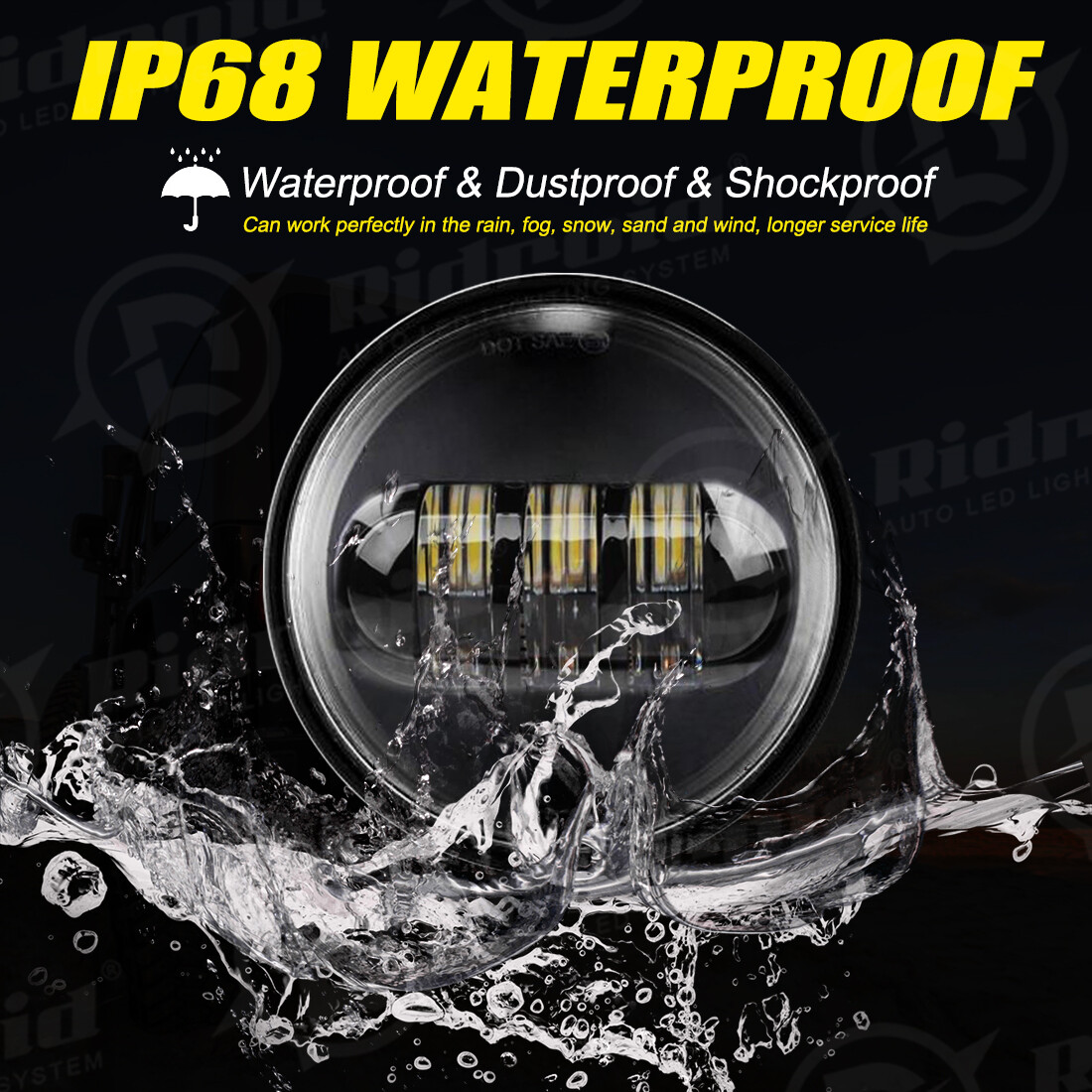 Black 7" LED Headlight & 4.5" Fog Passing Lamps For Harley Davidson Street Glide