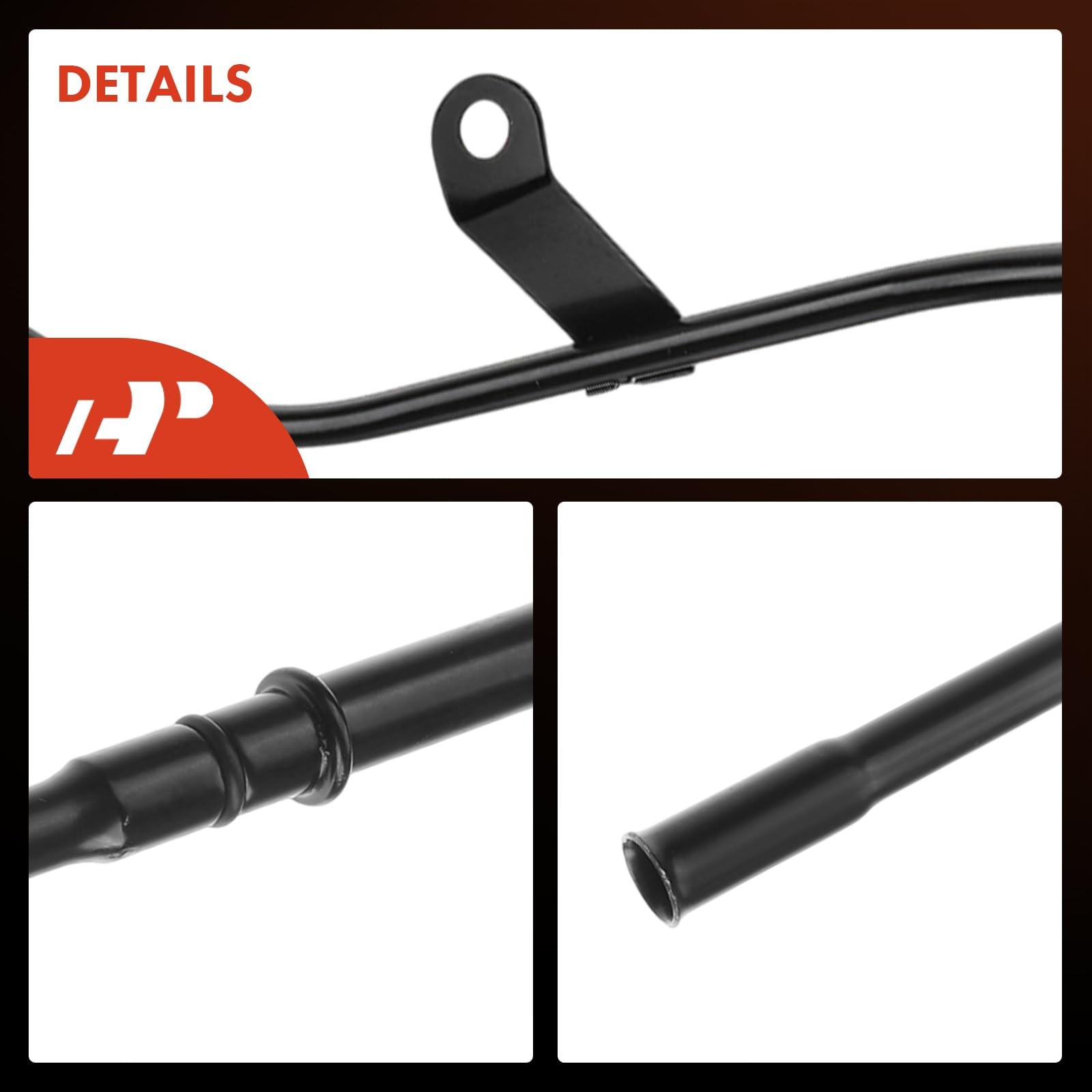 A-Premium 23.25 in Engine Oil Dipstick Tube - Metal Compatible 7.4 mm, Black