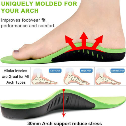 Orthotic Shoe Insoles Inserts Flat Feet High Arch Support for Plantar Fasciitis