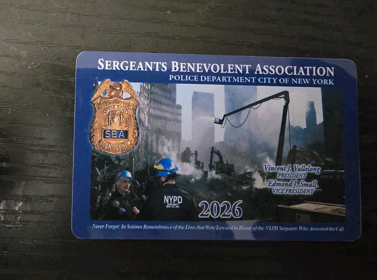 Nypd SBA Card Not PBA Twenty Twenty Six. Genuine Mint Condition Unsigned.