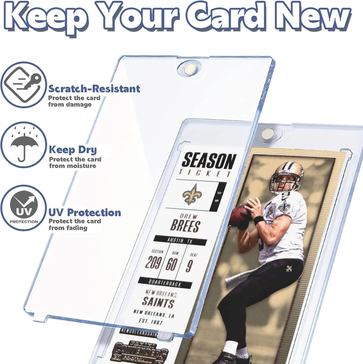 ⭐100 Pack Magnetic Trading Sports Card Holders 35pt One-Touch Hard UV Protection