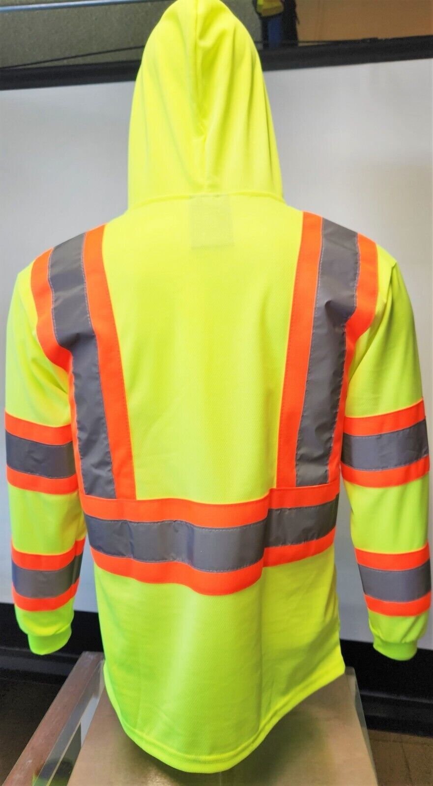 Hoodie Yellow High Visibility Safety Shirt With Reflective Stripes
