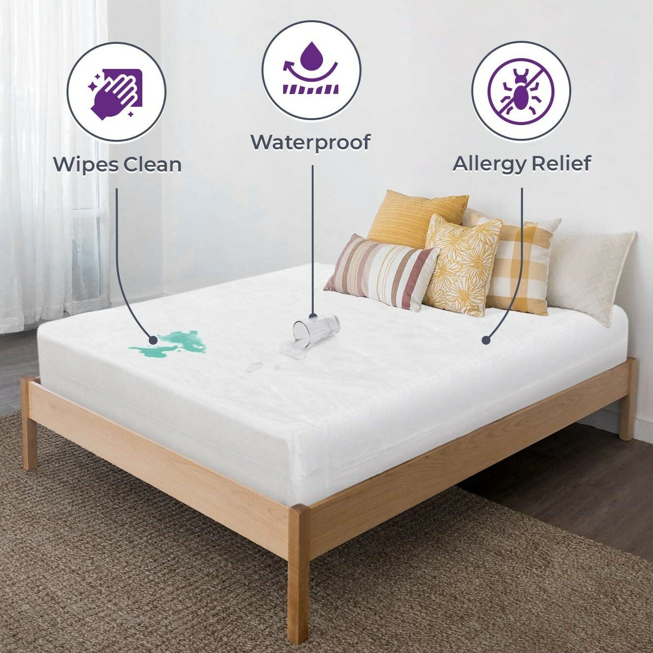 BEST! Waterproof BedBug Proof Allergen Zippered Vinyl Mattress Protector 4Size
