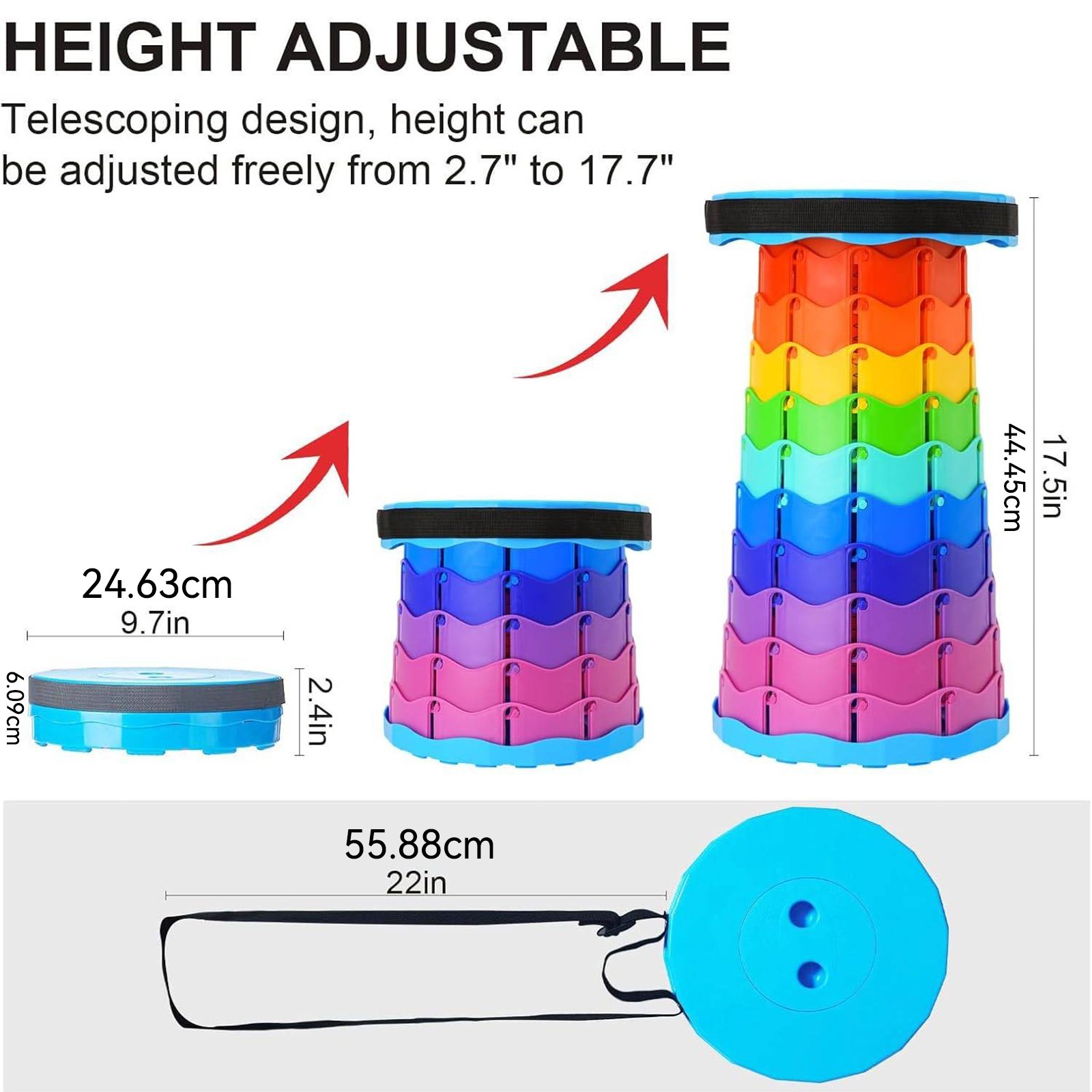 1 PCS Upgraded Foldable Stool Thickened Portable Collapsible Stool (COLORFUL)
