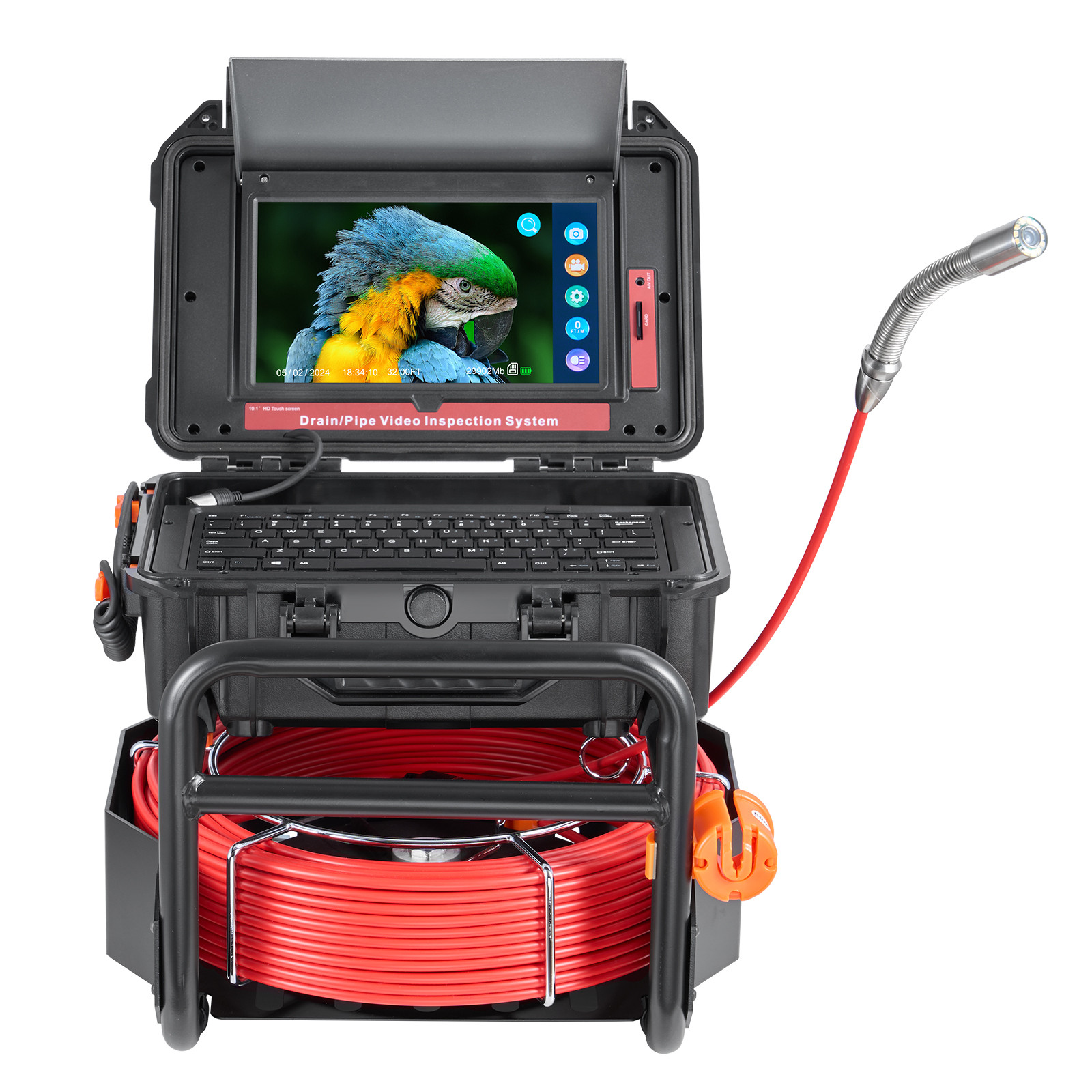 VEVOR Sewer Camera 165 ft/50m Self-Leveling Drain Camera with 10.1" Touchscreen