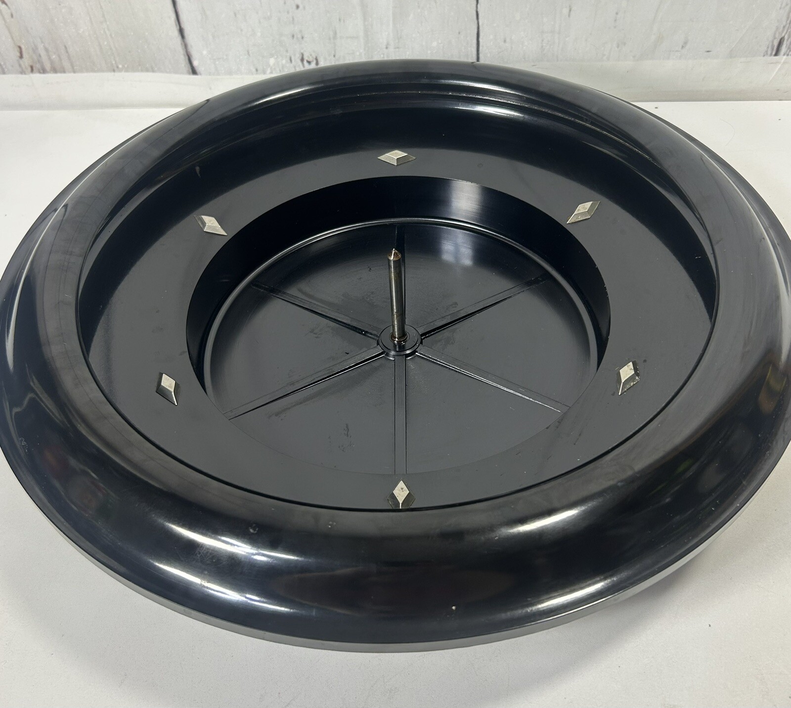 VINTAGE TABLETOP ROULETTE WHEEL ANTIQUE GAMBLING GAMING CASINO MADE FRANCE VIDEO