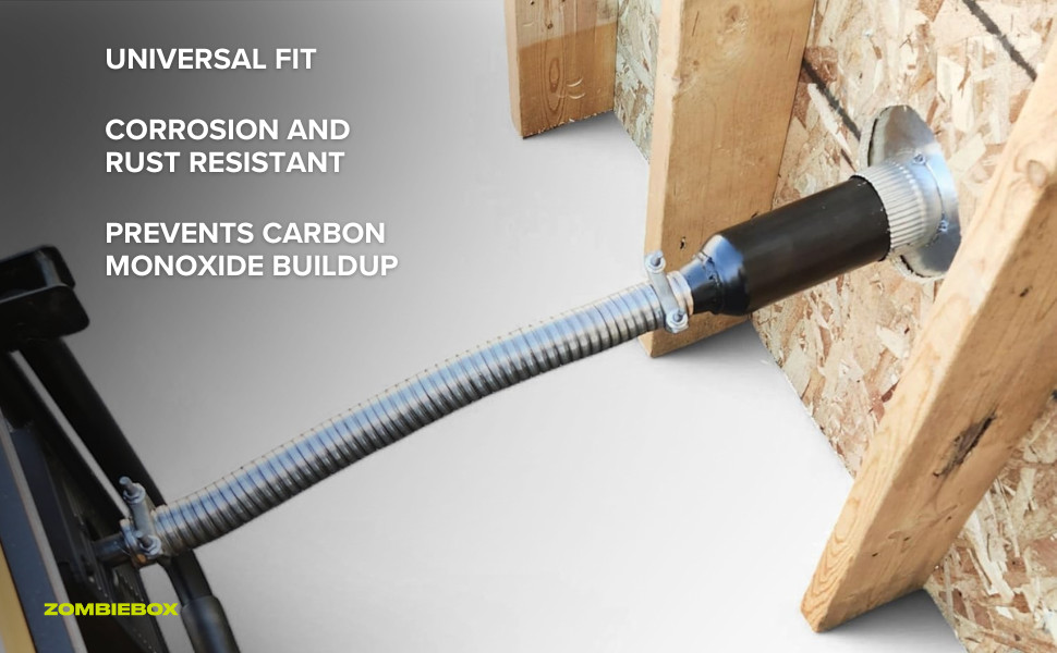 Generator Exhaust Extension Muffler w/Wall Mounting Kit - Universal Fit