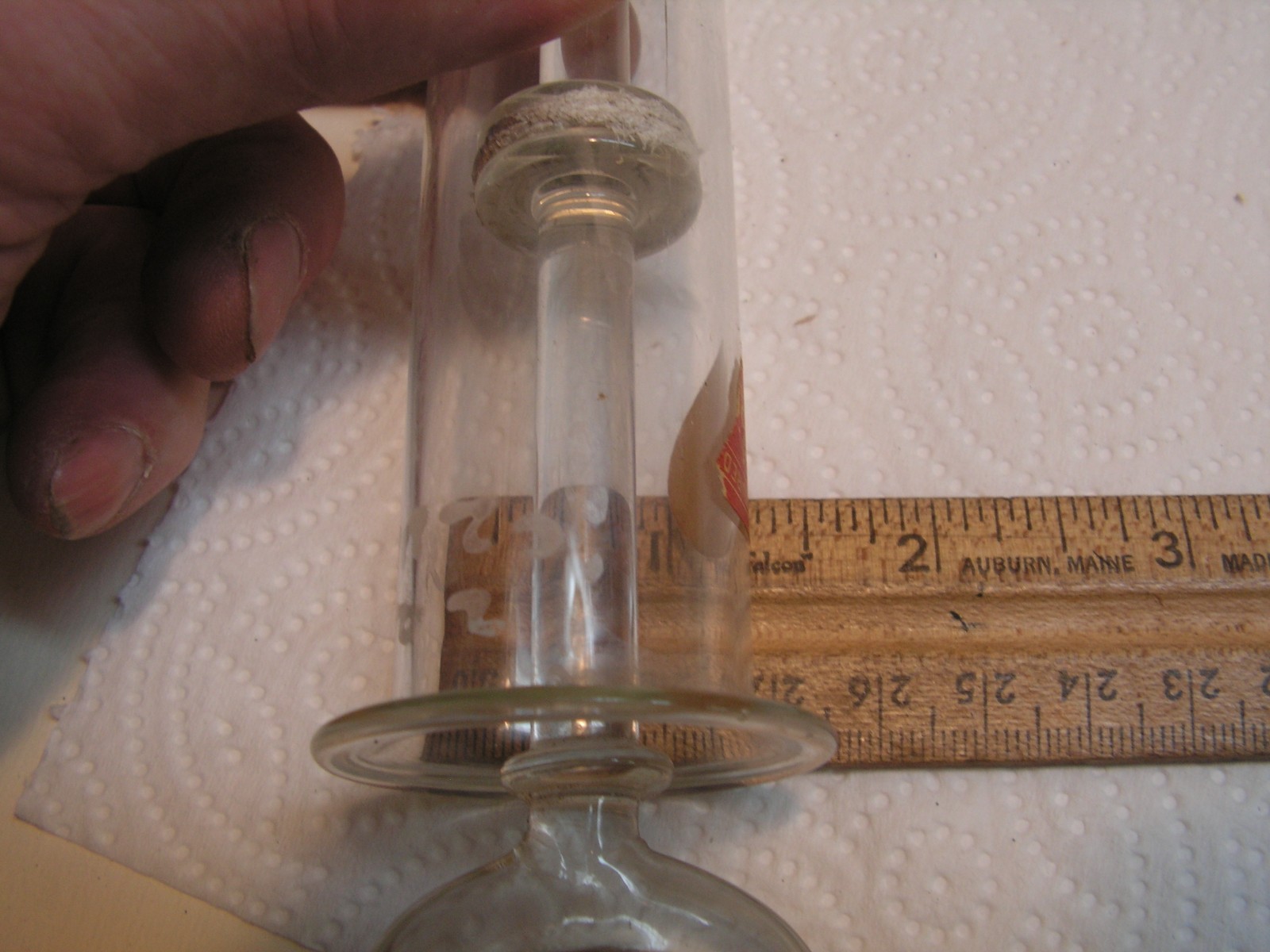 Vintage Glass Syringe Antique P J McElroy Surgeon Medical Apothecary Unused?