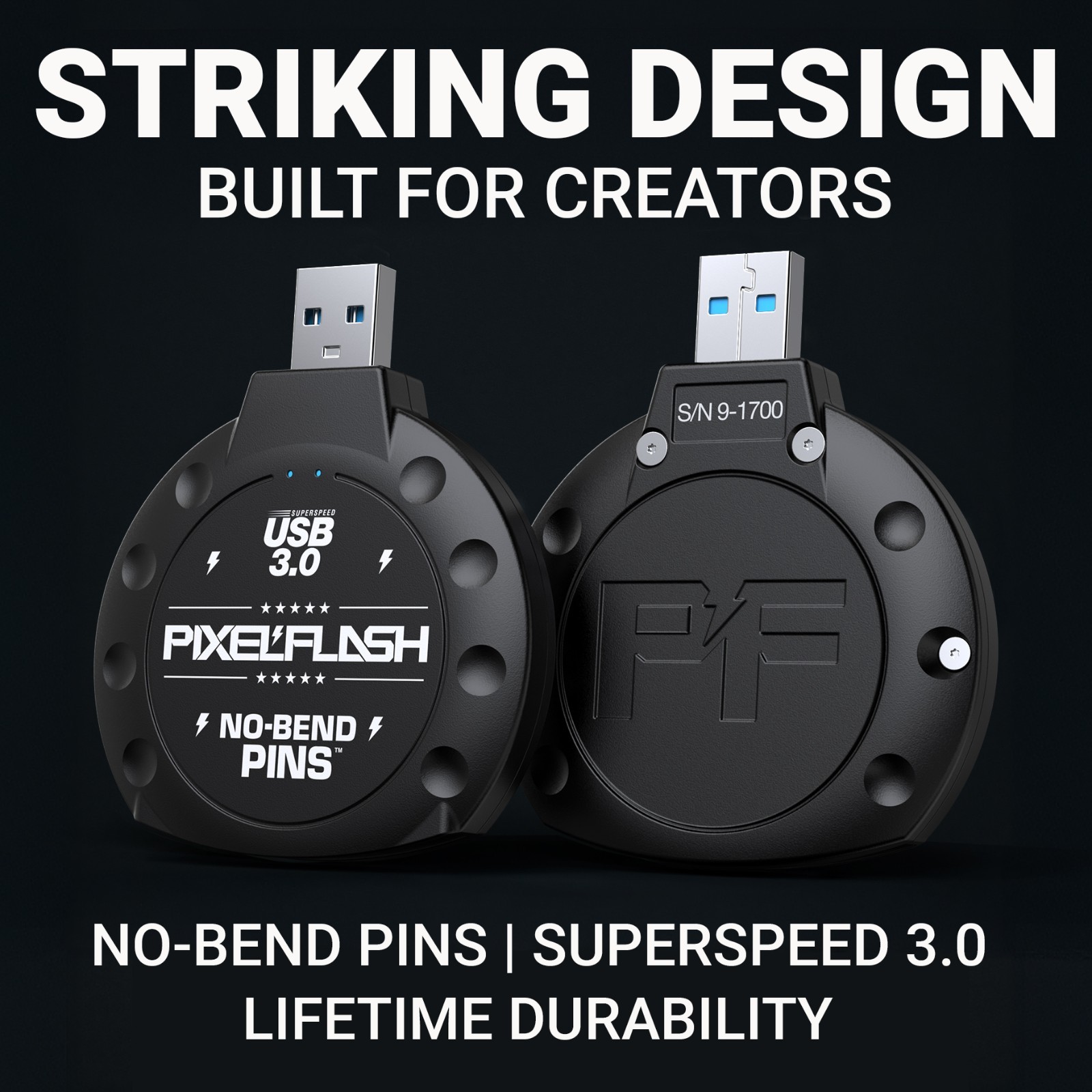 PixelFlash No-Bend Pins CF Memory Card Reader USB3.0 Compact Flash Adapter UDMA7