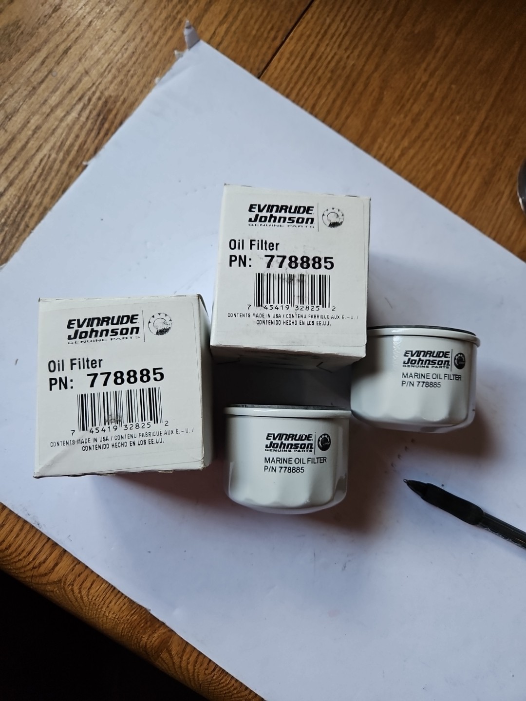 Evinrude Johnson 0778885 Oil Filter 778885 (2 FOR $30) NOS OEM OilSh